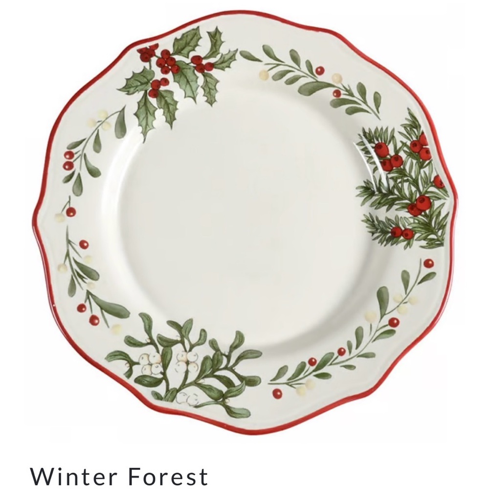Winter Forest Holiday Dinner Plate